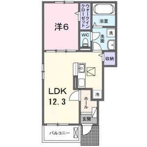 1LDK 間取り図