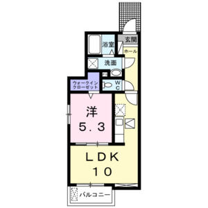 1LDK 間取り図