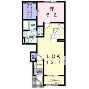 1LDK 間取り図
