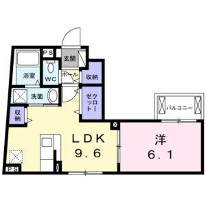 1LDK 間取り図