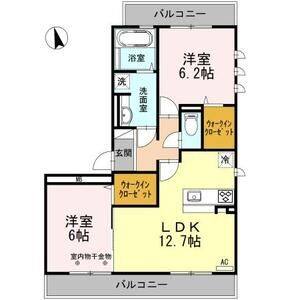 2LDK 間取り図