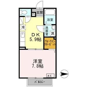 1DK 間取り図