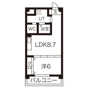 1LDK 間取り図