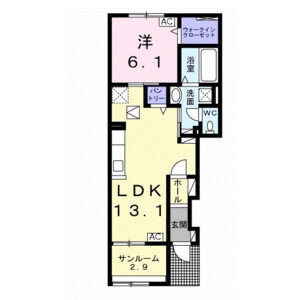 1LDK 間取り図