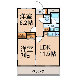 2LDK 間取り図