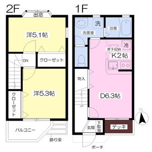 2DK 間取り図