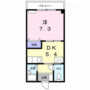 1DK 間取り図