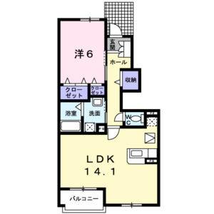 1LDK 間取り図
