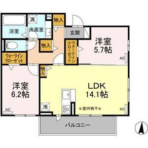 2LDK 間取り図