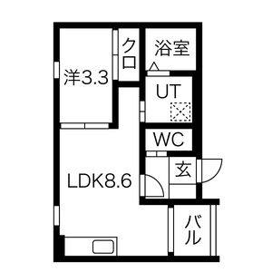 1LDK 間取り図