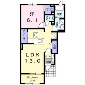 1LDK 間取り図