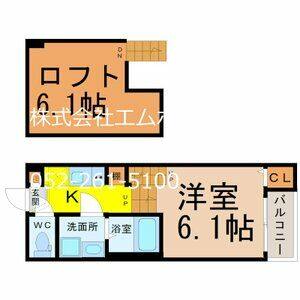 1K 間取り図