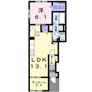 1LDK 間取り図