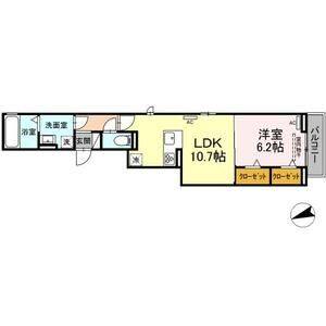 1LDK 間取り図