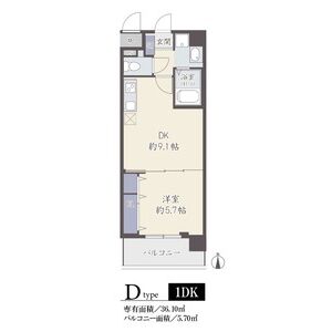 1DK 間取り図
