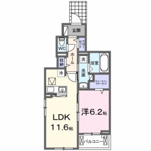 1LDK 間取り図
