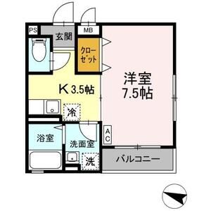 1K 間取り図