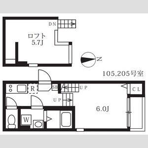 1K 間取り図