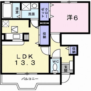 1LDK 間取り図