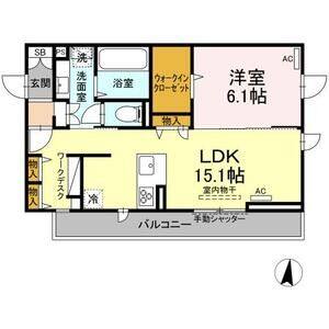 1LDK 間取り図