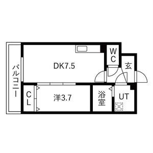 1DK 間取り図