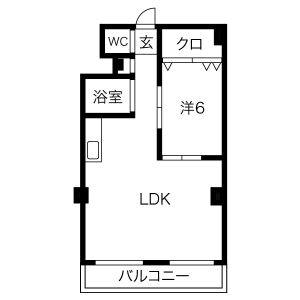 1LDK 間取り図