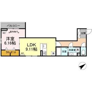 1LDK 間取り図