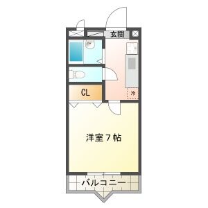 1K 間取り図