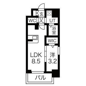 1LDK 間取り図