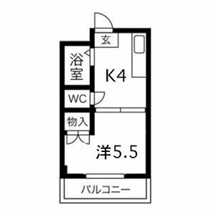 1K 間取り図