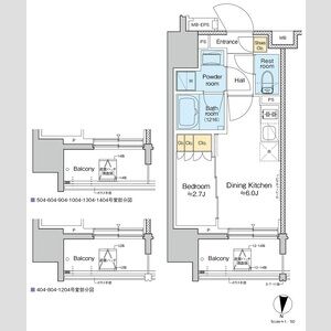 1DK 間取り図