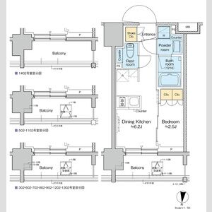 1DK 間取り図
