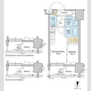 1DK 間取り図