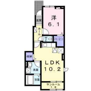 1LDK 間取り図