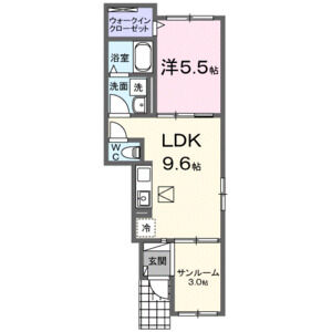 1LDK 間取り図