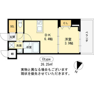 1DK 間取り図