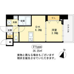 1DK 間取り図