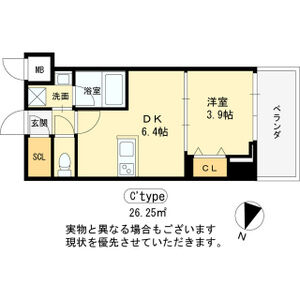 1DK 間取り図