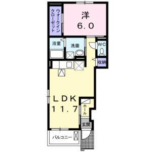 1LDK 間取り図