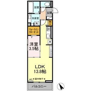 1LDK 間取り図