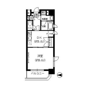 1DK 間取り図