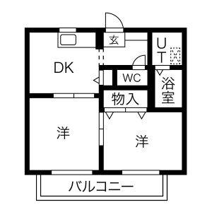 2DK 間取り図