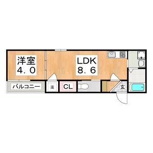 1LDK 間取り図