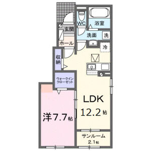1LDK 間取り図