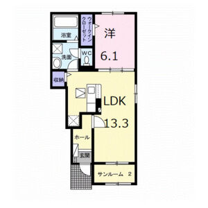 1LDK 間取り図