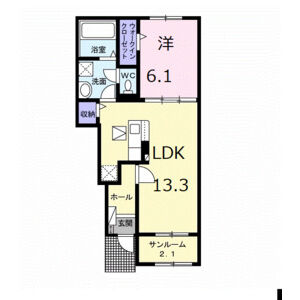 1LDK 間取り図