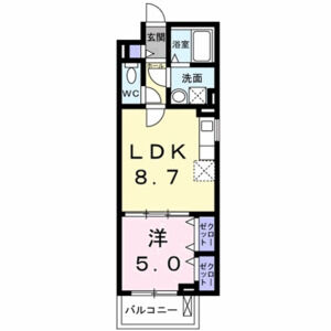 1LDK 間取り図