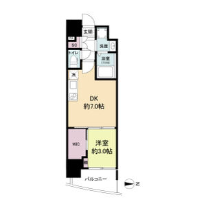 1DK 間取り図