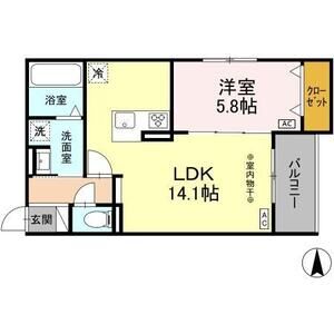 1LDK 間取り図