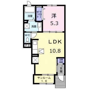 1LDK 間取り図